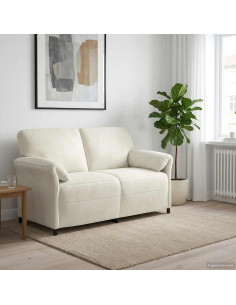 Divano a 2 Posti Crema 158 x 83 x 95 cm Velluto