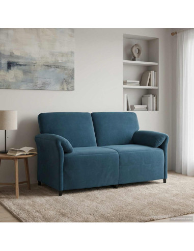 Divano a 2 Posti Blu 158 x 83 x 95 cm Velluto