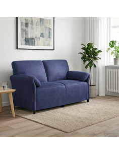 Divano a 2 Posti Blu Polizia 158 x 83 x 95 cm Velluto