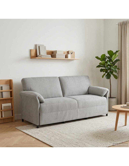 Divano 3-Persone Grigio Chiaro 198 x 83 x 95 cm Velluto