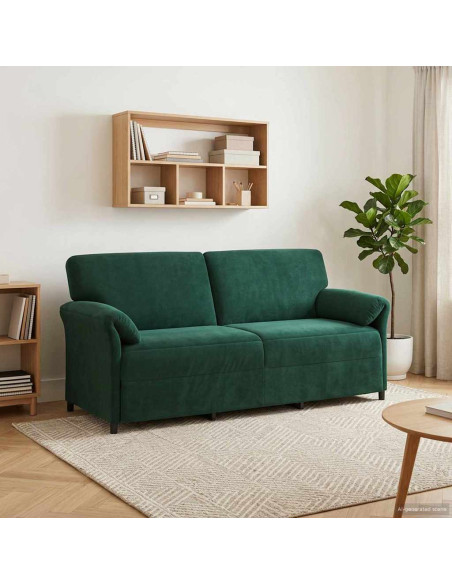 Divano 3-Persone Verde Scuro 198 x 83 x 95 cm Velluto