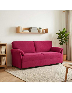 Divano 3-Persone Rosso Vino 198 x 83 x 95 cm Velluto