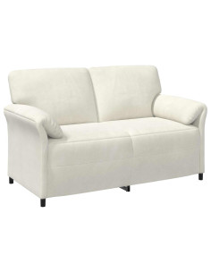 Divano a 2 Posti Crema 158 x 83 x 95 cm Velluto 2