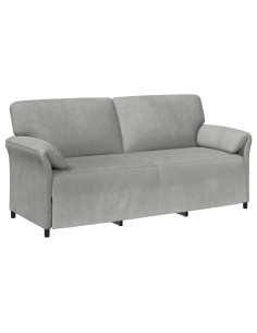 Divano 3-Persone Grigio Chiaro 198 x 83 x 95 cm Velluto 2