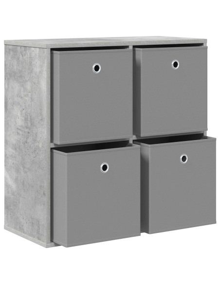 Credenza con cassetto Grigio cemento 68,5 x 32 x 67 cm