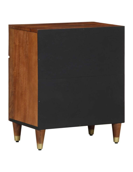 Comodino con porta con cassetto Marrone miele 50 x 33 x 60 cm