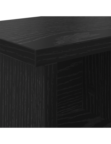 Appendiabiti a muro con lo scaffale Rovere nero 75 x 16 x 26 cm