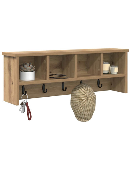 Appendiabiti a muro rovere artigianale 75 x 16 x 26 cm