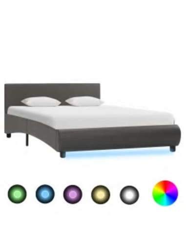 Giroletto con LED Grigio in Similpelle 140x200 cm