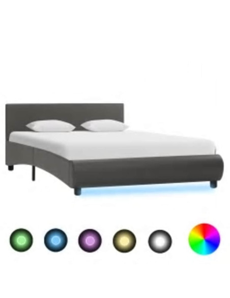 Giroletto con LED Grigio in Similpelle 140x200 cm