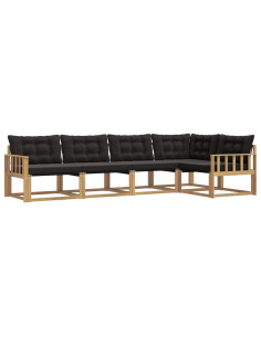 Set di divani da esterno con cuscino 5 pcs Bianco e Nero 2