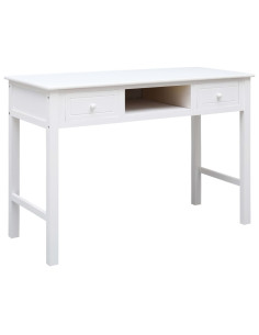 Scrivania Bianca 110x45x76 cm in Legno 2