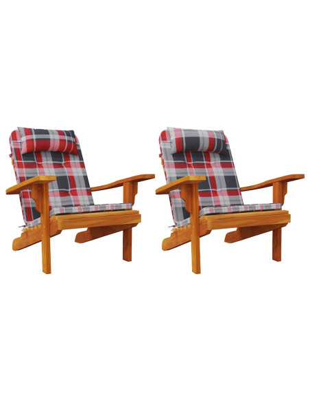 Cuscini per sedie a scacchi 2 pcs Quadro Rosso 58 x 77 x 4,5 cm