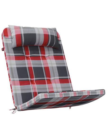 Cuscini per sedie a scacchi 2 pcs Quadro Rosso 58 x 77 x 4,5 cm