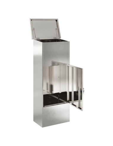 Cassetta per pacchi con porta Argento 44,5 x 29 x 110,5 cm