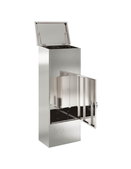 Cassetta per pacchi con porta Argento 44,5 x 29 x 110,5 cm