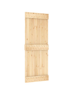Porta scorrevole NARVIK Naturale e Nero 80 x 210 cm (152,5 cm) 2