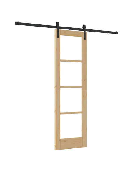Porta scorrevole ORKDAL Naturale e Nero 61 x 198,5 cm
