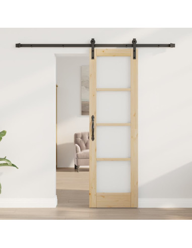 Porta scorrevole ORKDAL Naturale e Nero 61 x 198,5 cm