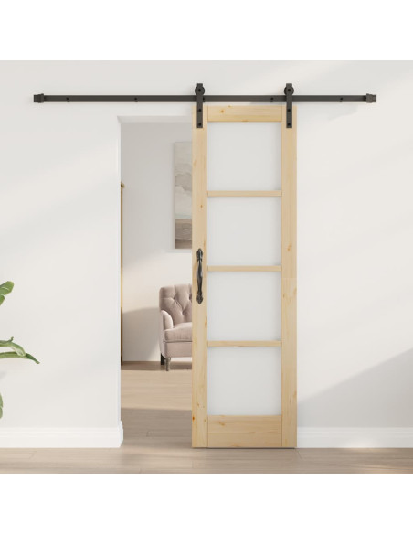 Porta scorrevole ORKDAL Naturale e Nero 61 x 198,5 cm