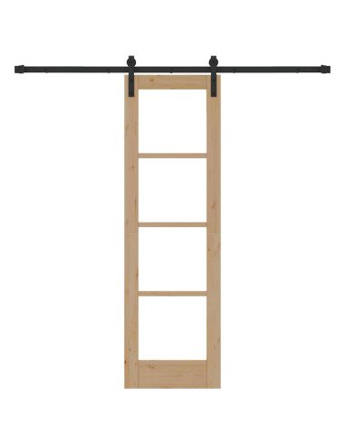 Porta scorrevole ORKDAL Naturale e Nero 61 x 198,5 cm
