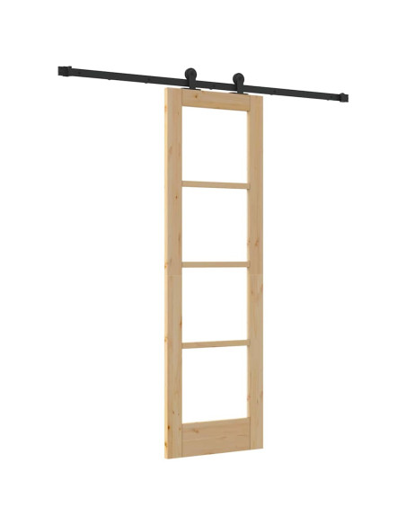 Porta scorrevole ORKDAL Naturale e Nero 61 x 198,5 cm