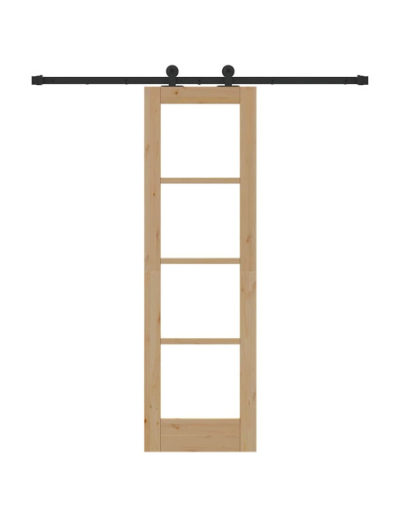 Porta scorrevole ORKDAL Naturale e Nero 61 x 198,5 cm