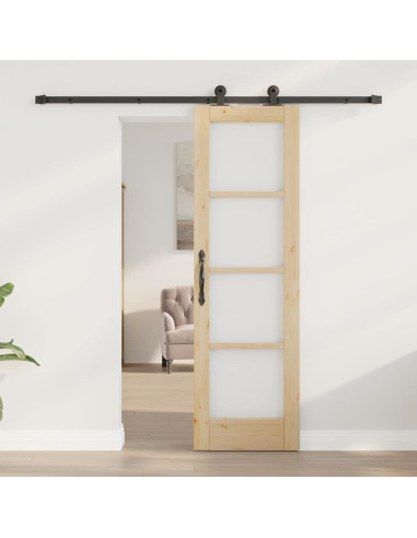 Porta scorrevole ORKDAL Naturale e Nero 61 x 198,5 cm