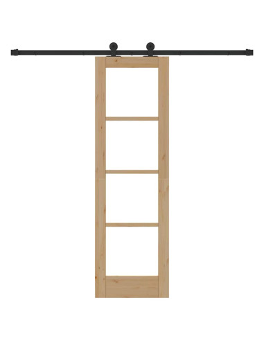 Porta scorrevole ORKDAL Naturale e Nero 61 x 198,5 cm
