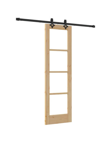 Porta scorrevole ORKDAL Naturale e Nero 61 x 198,5 cm