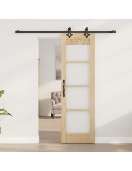 Porta scorrevole ORKDAL Naturale e Nero 61 x 198,5 cm