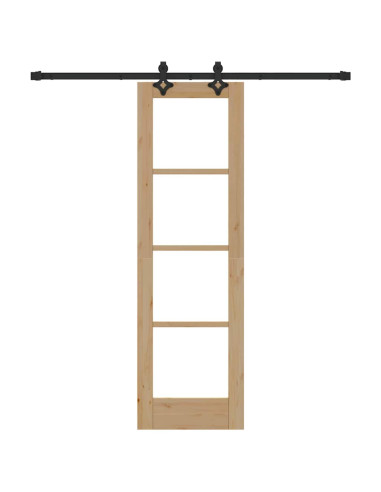 Porta scorrevole ORKDAL Naturale e Nero 61 x 198,5 cm