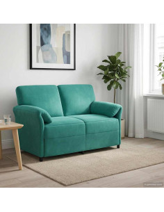 Divano a 2 Posti Turchese 138 x 83 x 95 cm Velluto