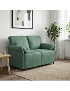 Divano a 2 Posti Verde Mare 138 x 83 x 95 cm Velluto
