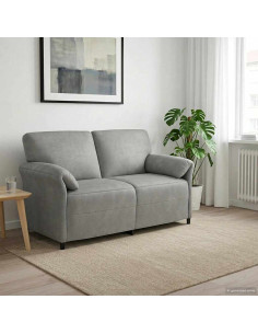 Divano a 2 Posti Grigio Chiaro 158 x 83 x 95 cm Velluto