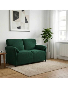 Divano a 2 Posti Verde Scuro 158 x 83 x 95 cm Velluto