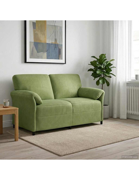Divano a 2 Posti Verde chiaro 158 x 83 x 95 cm Velluto