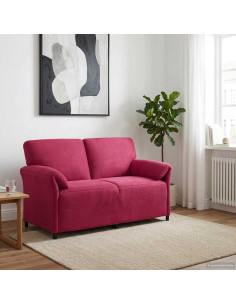 Divano a 2 Posti Rosso Vino 158 x 83 x 95 cm Velluto