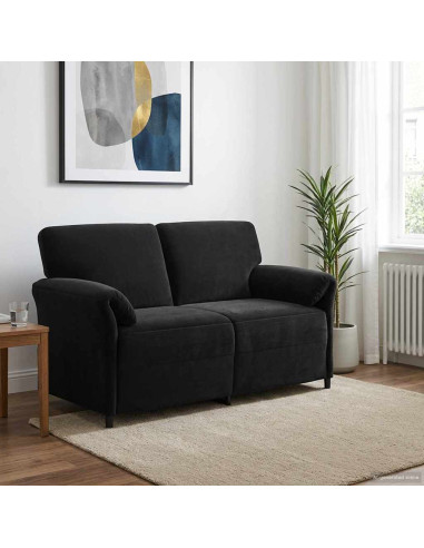 Divano a 2 Posti Nero 158 x 83 x 95 cm Velluto