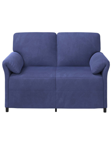Divano a 2 Posti Blu Polizia 138 x 83 x 95 cm Velluto