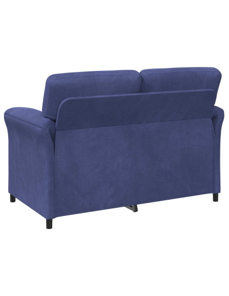 Divano a 2 Posti Blu Polizia 138 x 83 x 95 cm Velluto