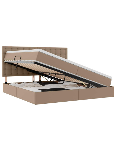 Letto con Contenitore Cappuccino 200 x 200 cm Pelle Sintetica