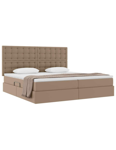 Letto con Contenitore Cappuccino 200 x 200 cm Pelle Sintetica