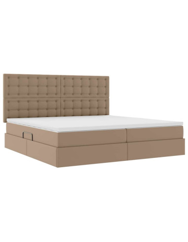 Letto con Contenitore Cappuccino 200 x 200 cm Pelle Sintetica