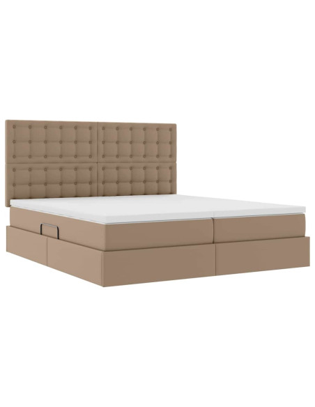 Letto con contenitore e materasso Cappuccino 200 x 200 cm