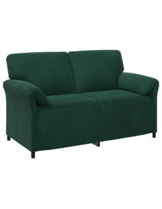 Divano a 2 Posti Verde Scuro 158 x 83 x 95 cm Velluto 2