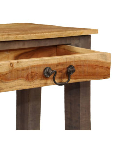 Tavolino da Salotto in Legno Massello Vintage 118x30x80 cm 2