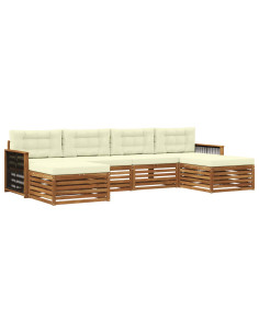 Set divani con cuscino 6 pcs Legno di Acacia Massello 2