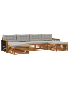 Set divani con cuscino 6 pcs Legno di Acacia Massello 2