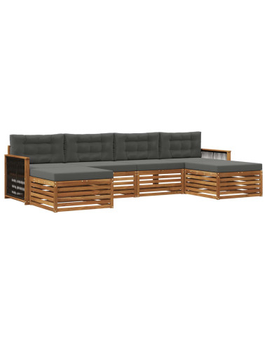 Set divani con cuscino 6 pcs Legno di Acacia Massello